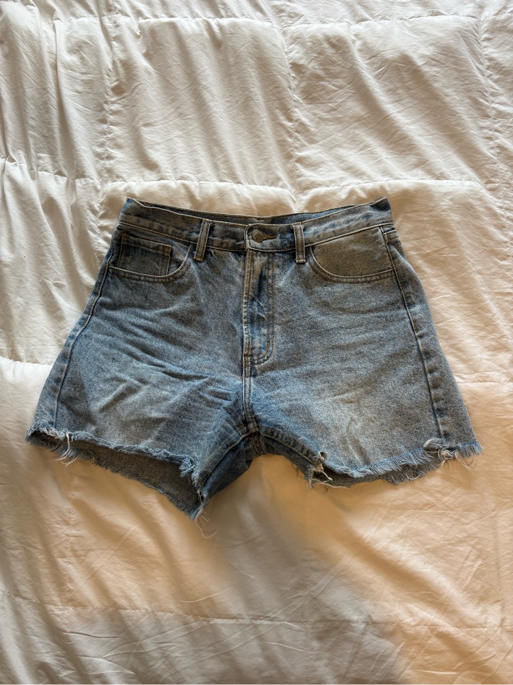 Brandy Melville Light Blue High-Rise Denim Shorts